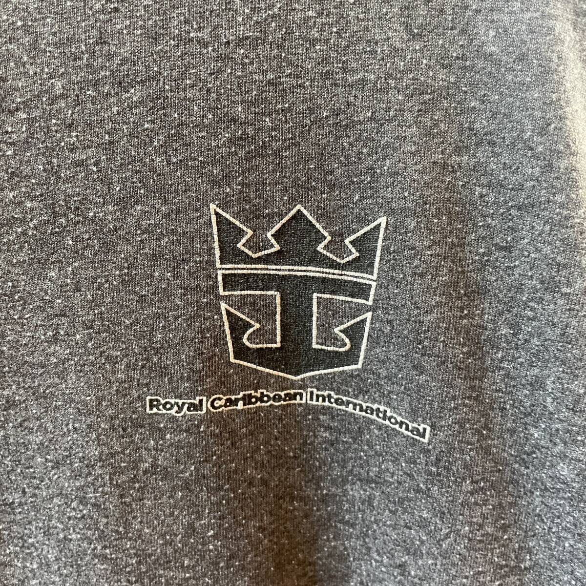 USA 古着 ロイヤルカリビアンインターナショナル 米国船会社 企業系 Tシャツ チャコール クルーネック メンズXL BA2518_画像4