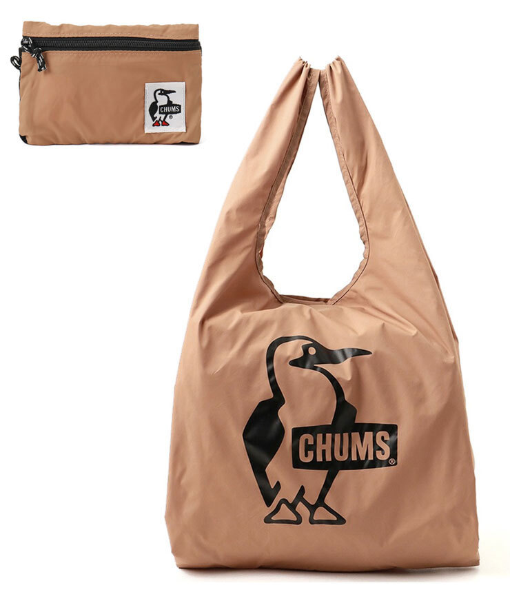 <ベージュ(B001)>CHUMS チャムス ブービーコインケースエコバッグ CH60-3940 コインケース 小銭入れ 財布 トートバッグ エコバッグ_画像1