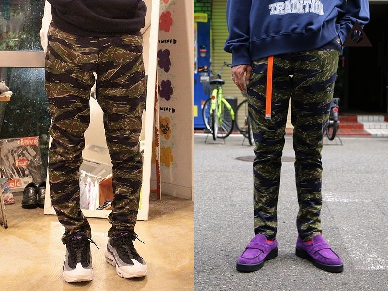 送無 希少 美品 THE Mongolian Choppsss THE モンゴリアンチョップス ボンタンスリム ボンスリ タイガーカモ テーパード スリム パンツ 3 L_画像5