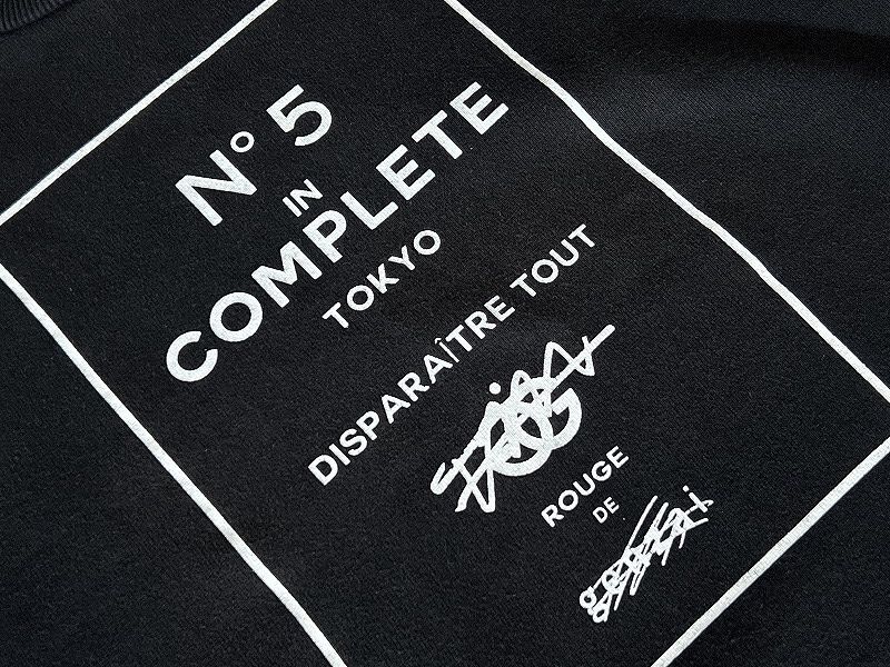 送無 genzai ゲンザイ GZ1042 INCOMPLETE No5 Sweat インコンプリート ナンバー5 ロゴ プリント 肉厚 ルーズ スウェット トレーナー 黒 L_画像4