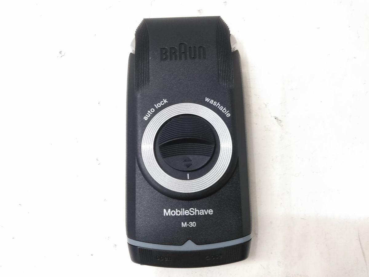 ◆ 未使用品 Braun ブラウン M-30 Type:5604 シェーバー モバイルシェーブ 電池式 本體のみ ブラック 0925-308A @60◆
