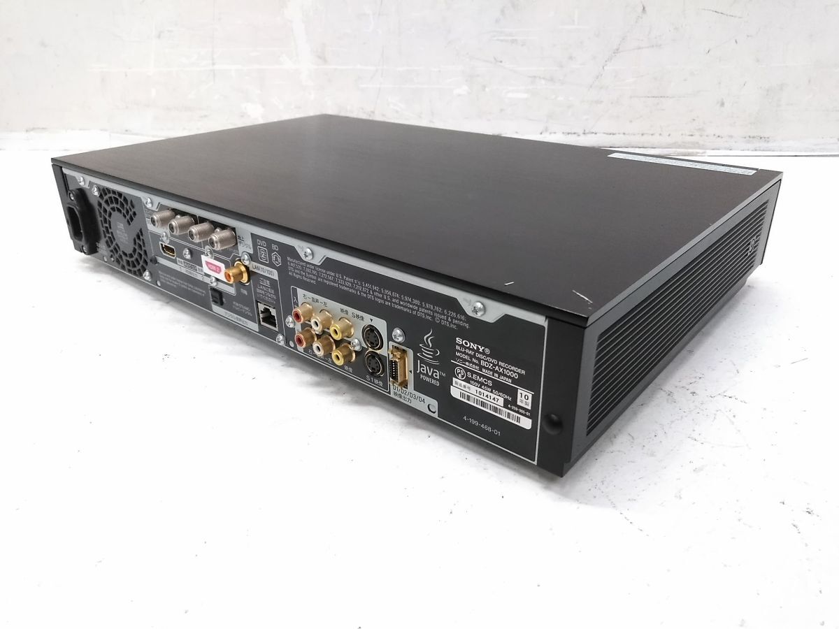 ?訳あり SONY ソニー BDZ-AX1000　HDD/BDレコーダー 1TB 2チューナー 2010年制 0926-95F @100?