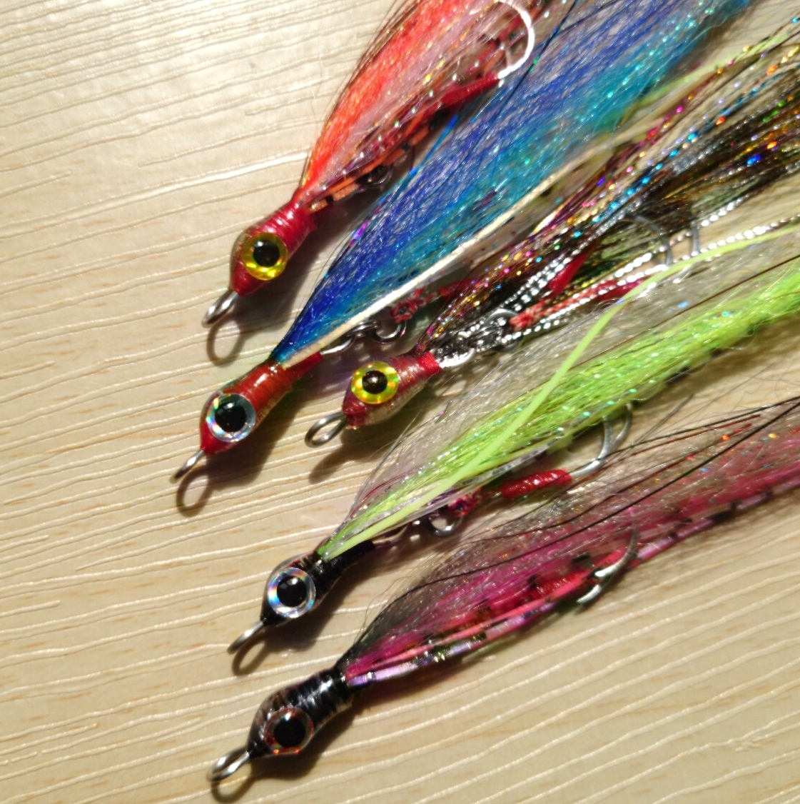 ☆☆タイラバ ユニット新しい鯛ラバネクタイ(リアル魚眼3Dアイ仕様)零◆ロックフィッシュリグ◆フック付き◆5匹セット即日発送！八☆☆_画像2