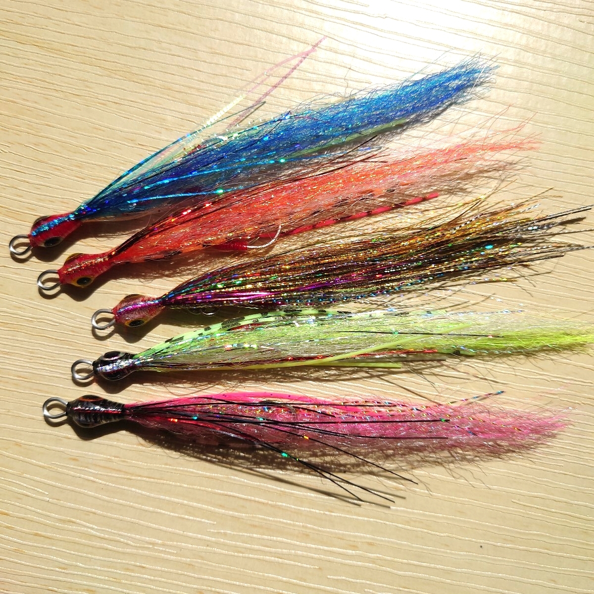 ☆☆タイラバ ユニット新しい鯛ラバネクタイ(リアル魚眼3Dアイ仕様)零◆ロックフィッシュリグ◆フック付き◆5匹セット即日発送！八☆☆_画像5