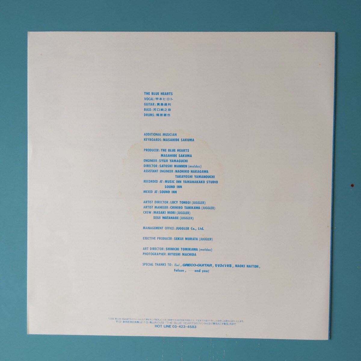 【試聴済LP】THE BLUE HEARTS『Young and Pretty』ブルーハーツ★甲本ヒロト 真島昌利★1987年MEL-30