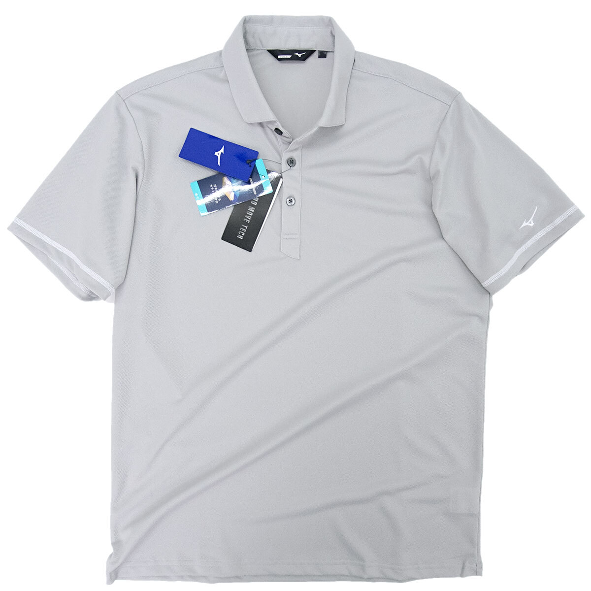 [新品]ミズノ ゴルフ【XL】清涼 高機能 半袖 ポロシャツ 吸汗速乾 カッタウェイカラー ビジネスにも クールビズ 灰 MIZUNO GOLF[送料185円]_画像5