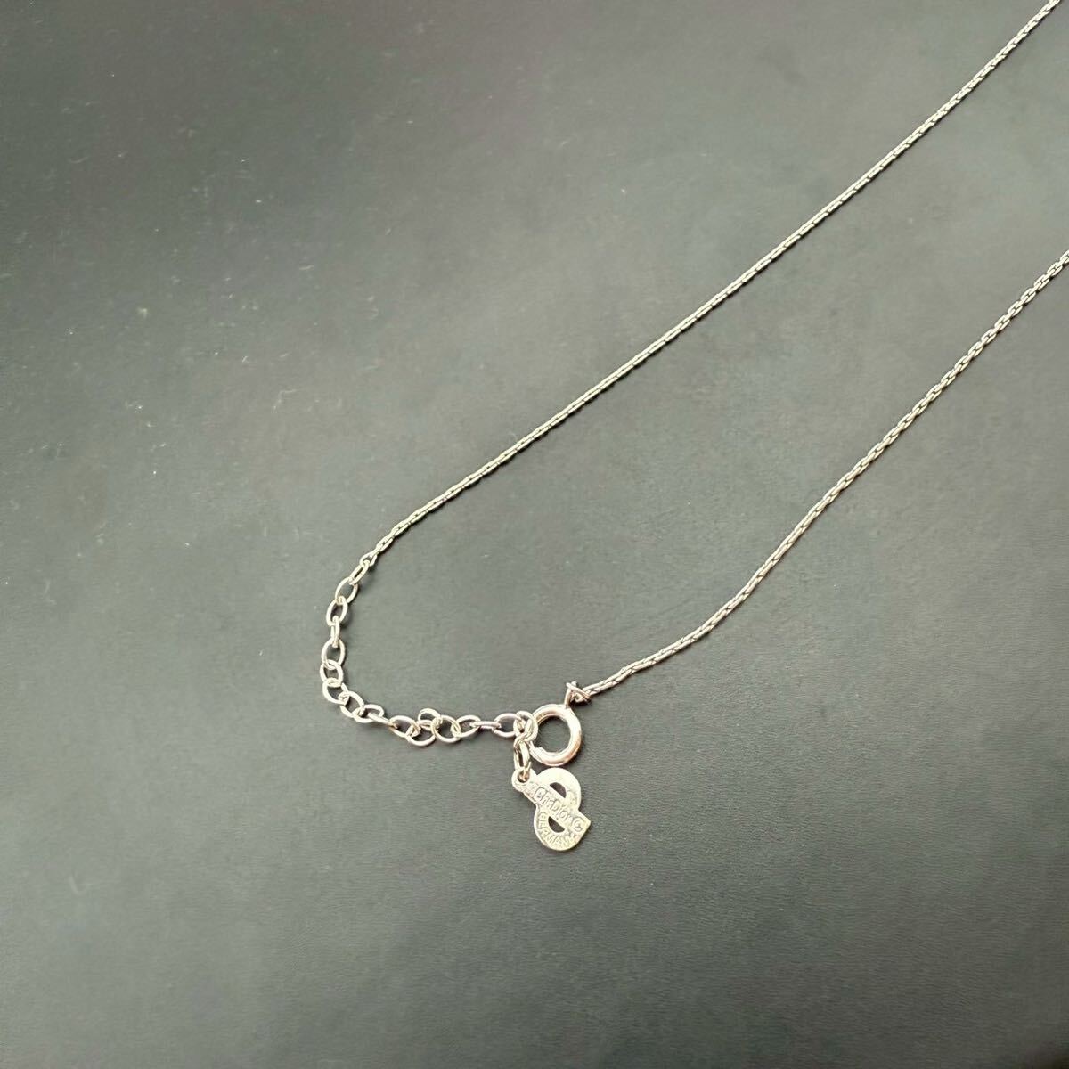 【希少?極美品】Christian Dior クリスチャンディオール ネックレス ペンダント シルバー 花 フラワー ラインストーン カラーストーン