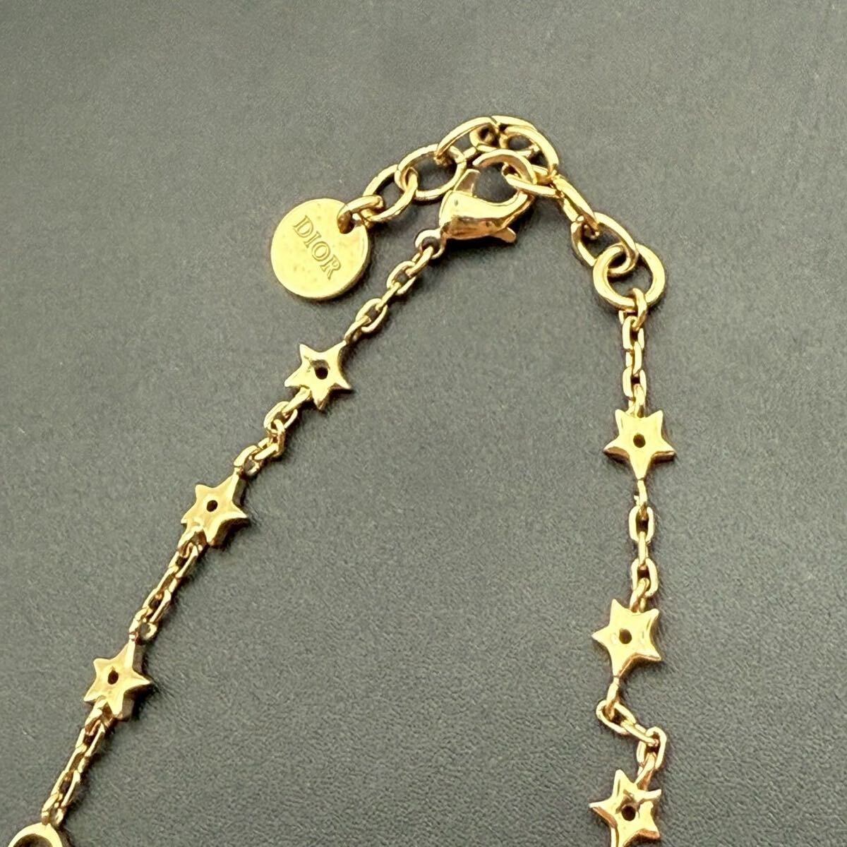 【極美品?現(xiàn)行ロゴ】Christian Dior クリスチャンディオール ブレスレット バングル スター 星 パール メタル ゴールド CDシグネチャー