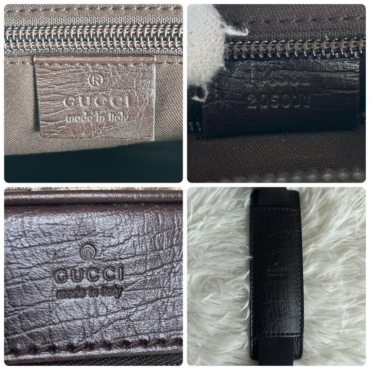 良品 GUCCI グッチ ショルダーバッグ カメラバッグ 斜め掛け GGスプリーム クロスボディ ボディバッグ メンズ PVC レザー 本革 ブラウン_画像10