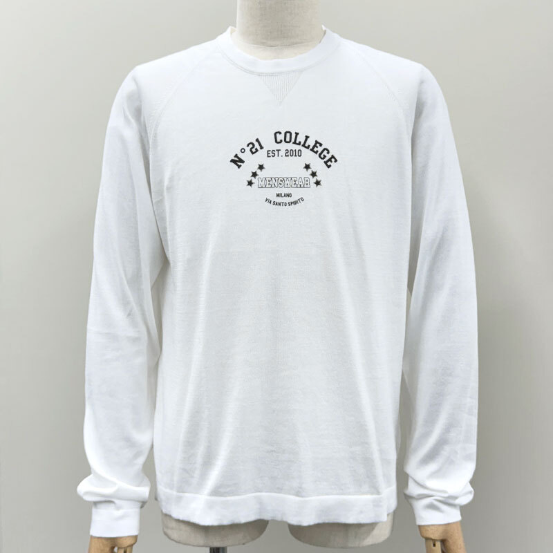 ヌメロ ヴェントゥーノ N°21 新品 長袖 カットソー A009 9520 白 48(L相当) ホワイト 丸首 クルーネック 並行輸入品 送料無料_画像1