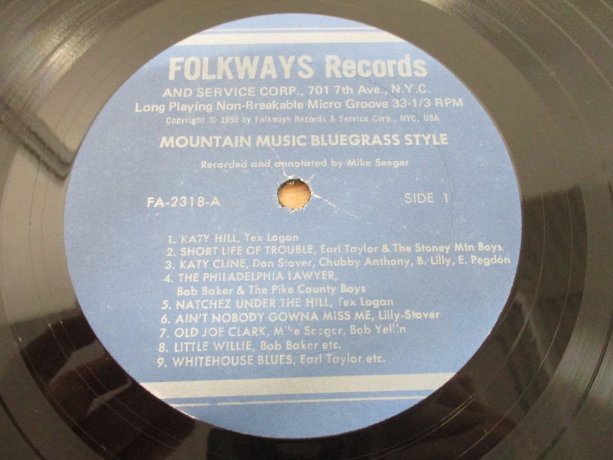 ▲01)【1点限り!・1円〜】Mountain Music Bluegrass Style/マウンテンミュージックブルーグラススタイル/LPレコード/US盤/米盤/FA 2318/B_画像4