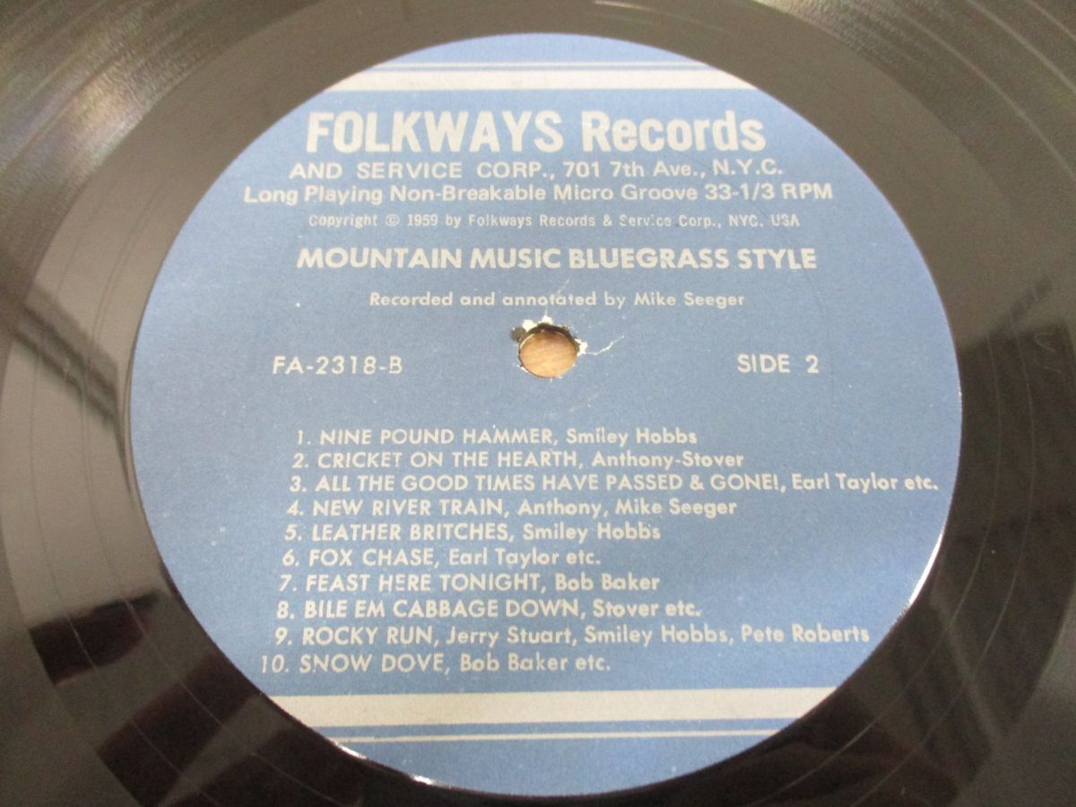 ▲01)【1点限り!・1円〜】Mountain Music Bluegrass Style/マウンテンミュージックブルーグラススタイル/LPレコード/US盤/米盤/FA 2318/B_画像5