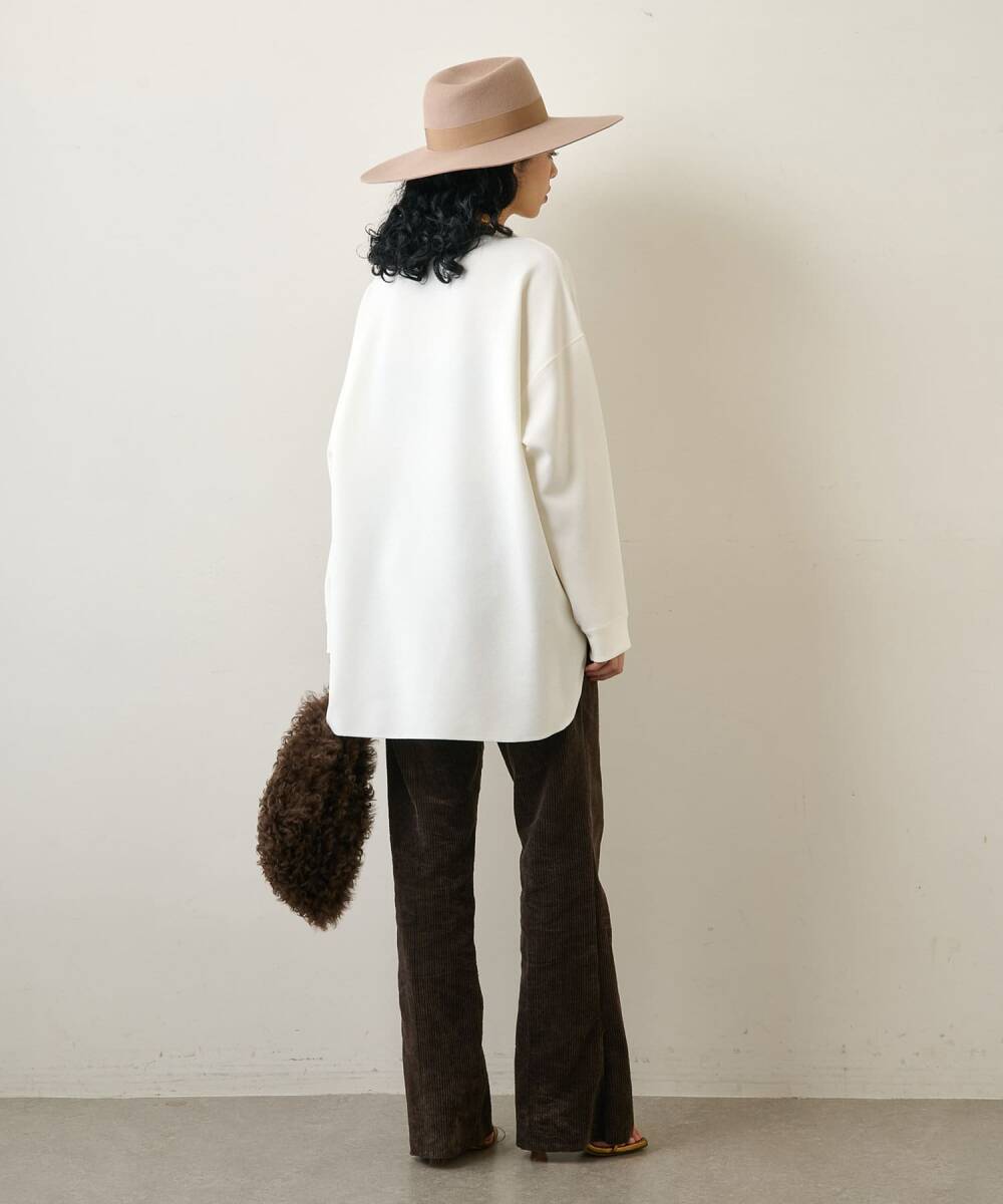 定番人気【W(wǎng)him Gazette　ウィムガゼット】Vガゼットプルオーバー　オフホワイト　F　フリーサイズ　二重織りジョーゼット　長袖