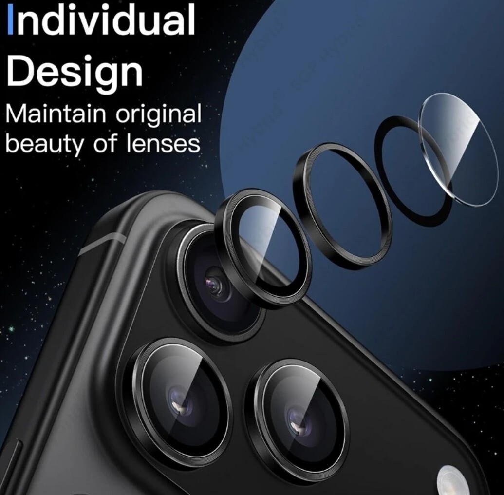 2セット iPhone17Pro 17promax カメラ カバー フィルム レンズ 保護 アルミ iphone17 pro メタルリング ブラック 保護 カバー レンズ_画像7