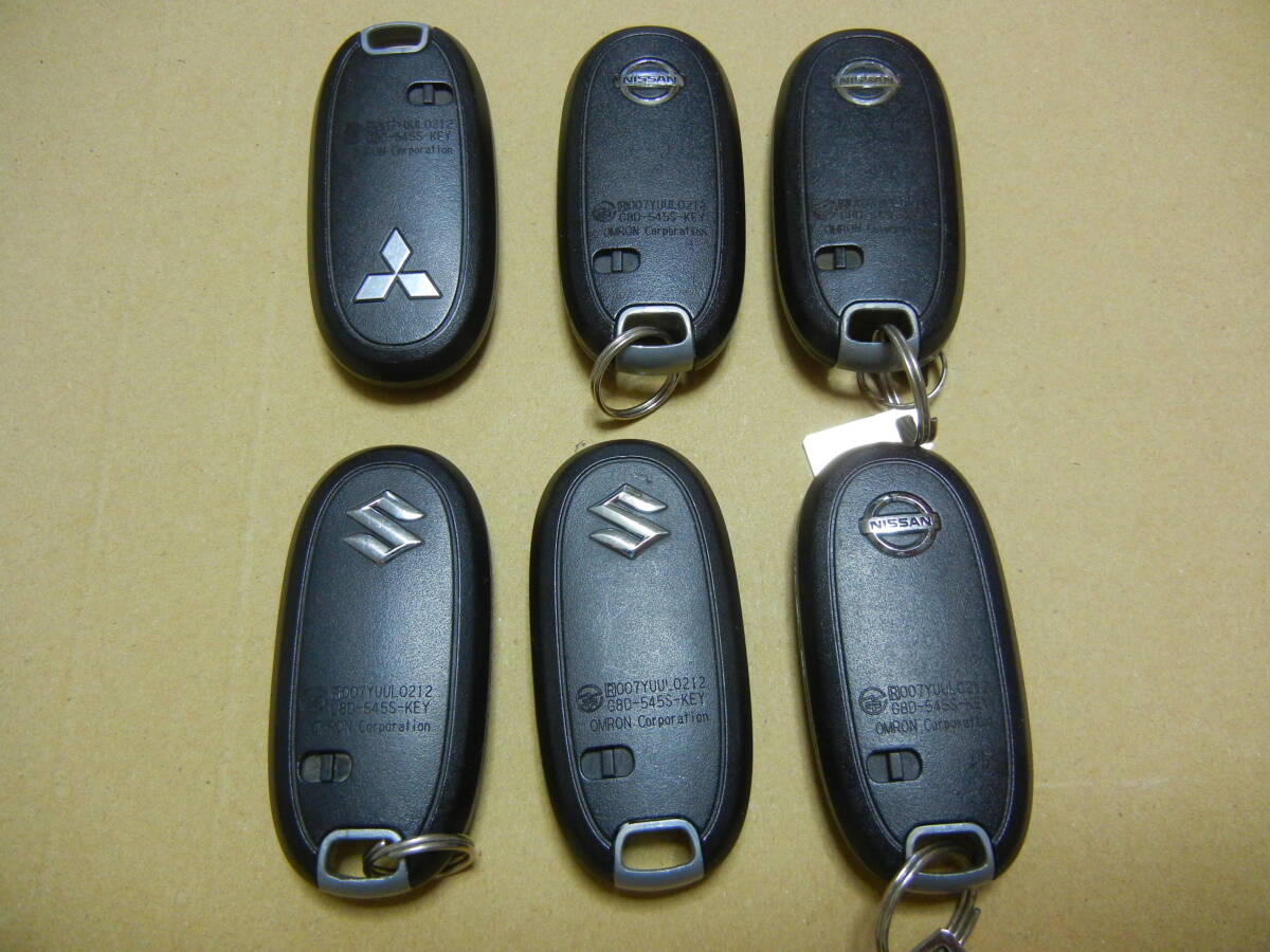 訳アリ 送料230円~ スズキ純正スマートキー 6ヶ 3ボタン 007YUULO212 G8D-545S-KEY 他日産車/三菱車等 _画像2