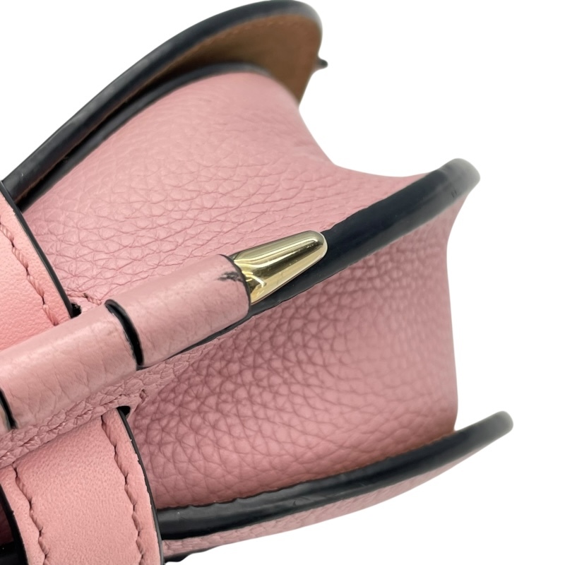 ロエベ LOEWE ゲートバッグミニ ピンク レザー ショルダーバッグ レディース 中古_画像9
