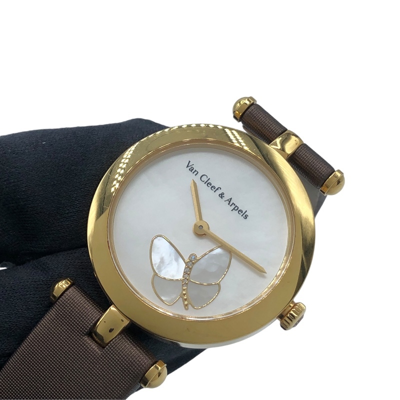  Van Cleef & Arpels Van Cleef & Arpelsreti-aperupapiyon1363104 белый ракушка K18YG наручные часы женский б/у 