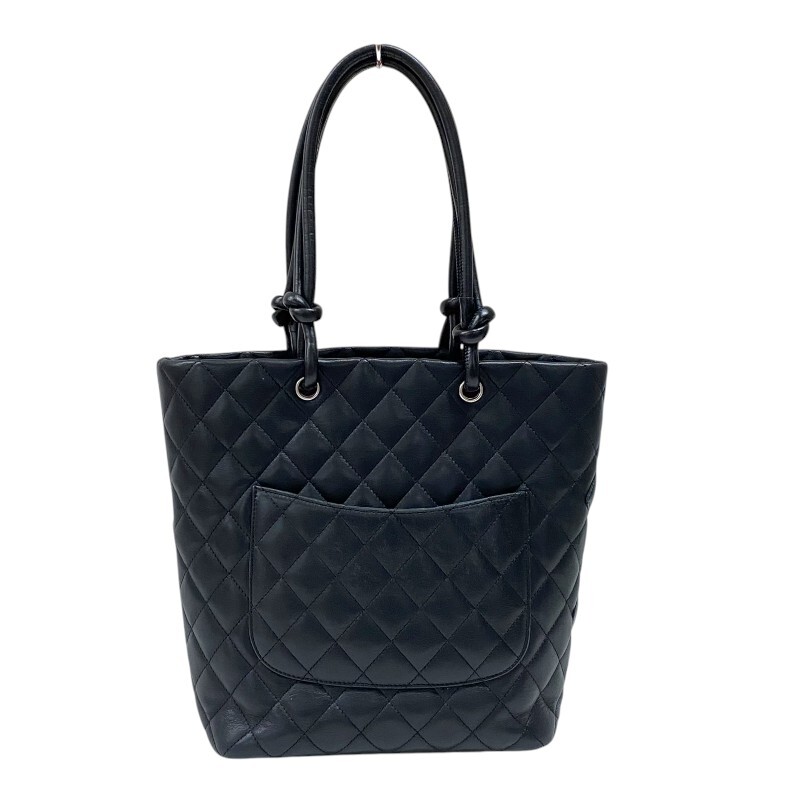 シャネル CHANEL カンボンライントート ミディアム A25167 ブラック シルバー金具 カーフ トートバッグ レディース 中古_画像2