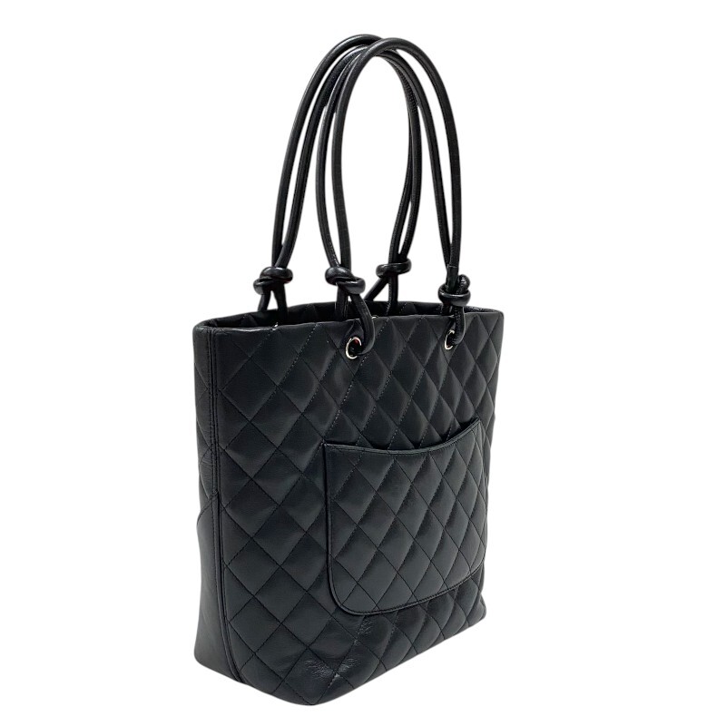 シャネル CHANEL カンボンライントート ミディアム A25167 ブラック シルバー金具 カーフ トートバッグ レディース 中古_画像3