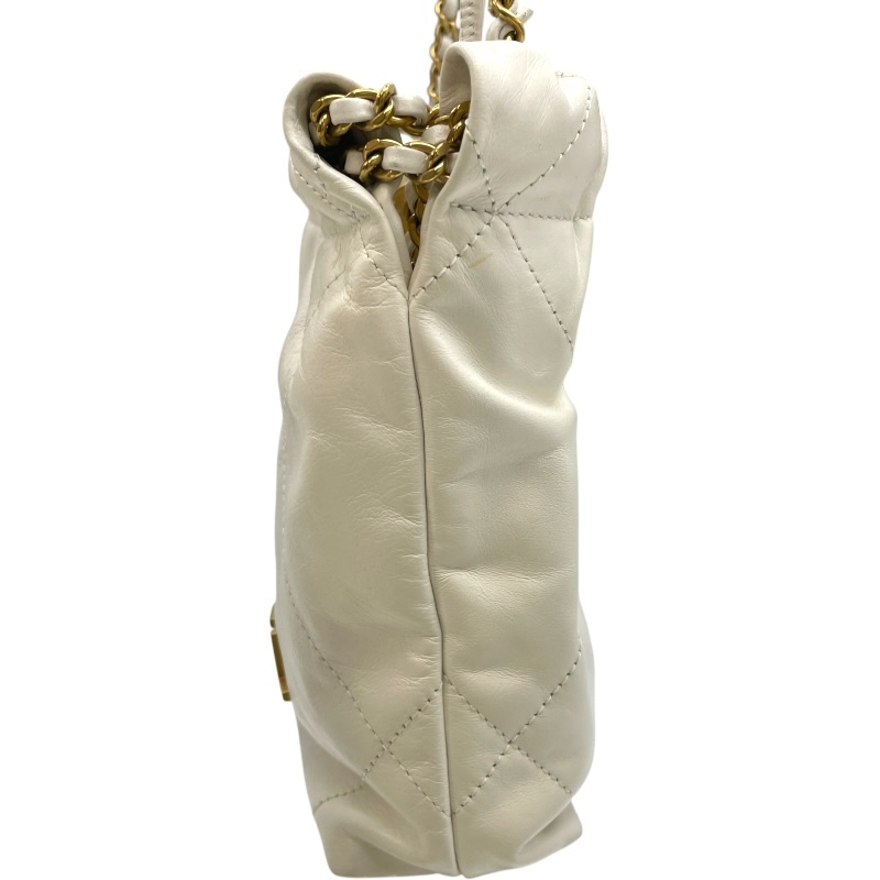シャネル CHANEL CHANEL22 ミニ AS3980 ホワイト GD金具 カーフスキン ショルダーバッグ レディース 中古_画像3
