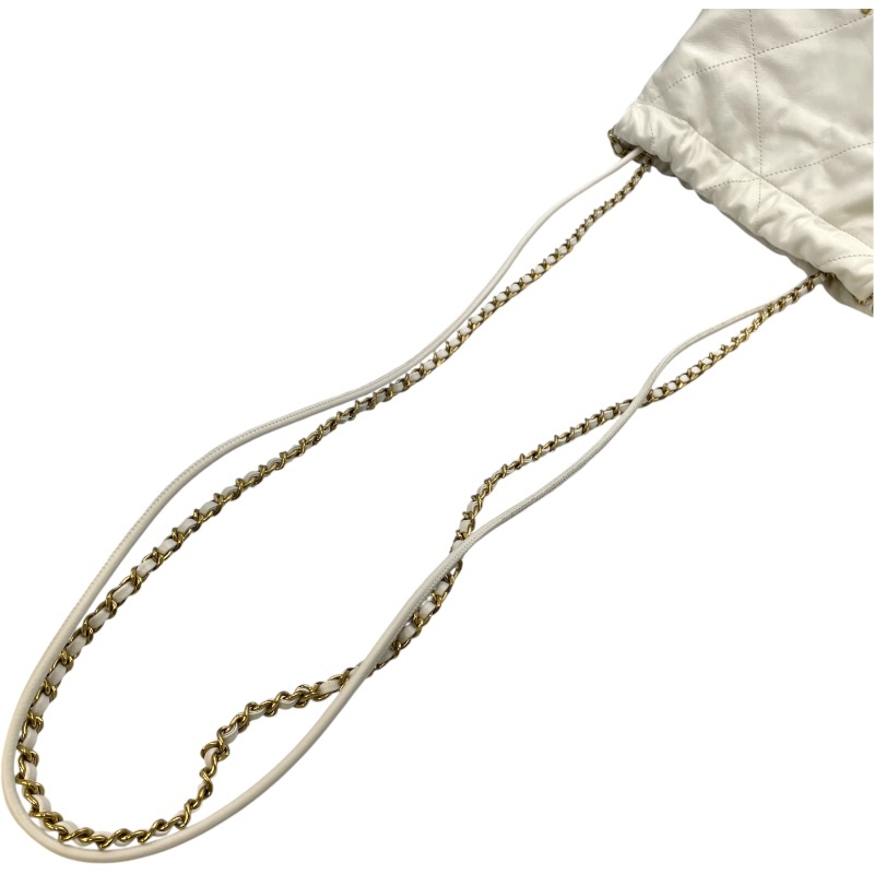 シャネル CHANEL CHANEL22 ミニ AS3980 ホワイト GD金具 カーフスキン ショルダーバッグ レディース 中古_画像6