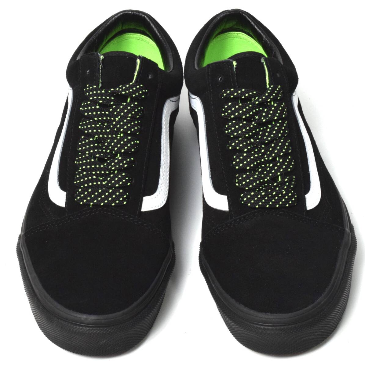 未使用 VANS バンズ OLD SKOOL オールドスクール スエード レザースニーカー 27 (US9) ブラック×ネオングリーン_画像3
