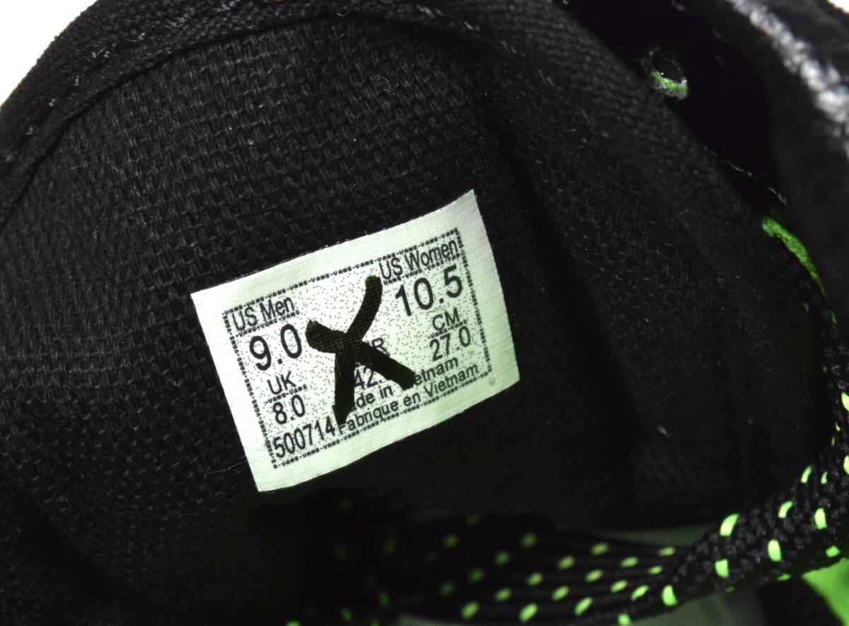 未使用 VANS バンズ OLD SKOOL オールドスクール スエード レザースニーカー 27 (US9) ブラック×ネオングリーン_画像8