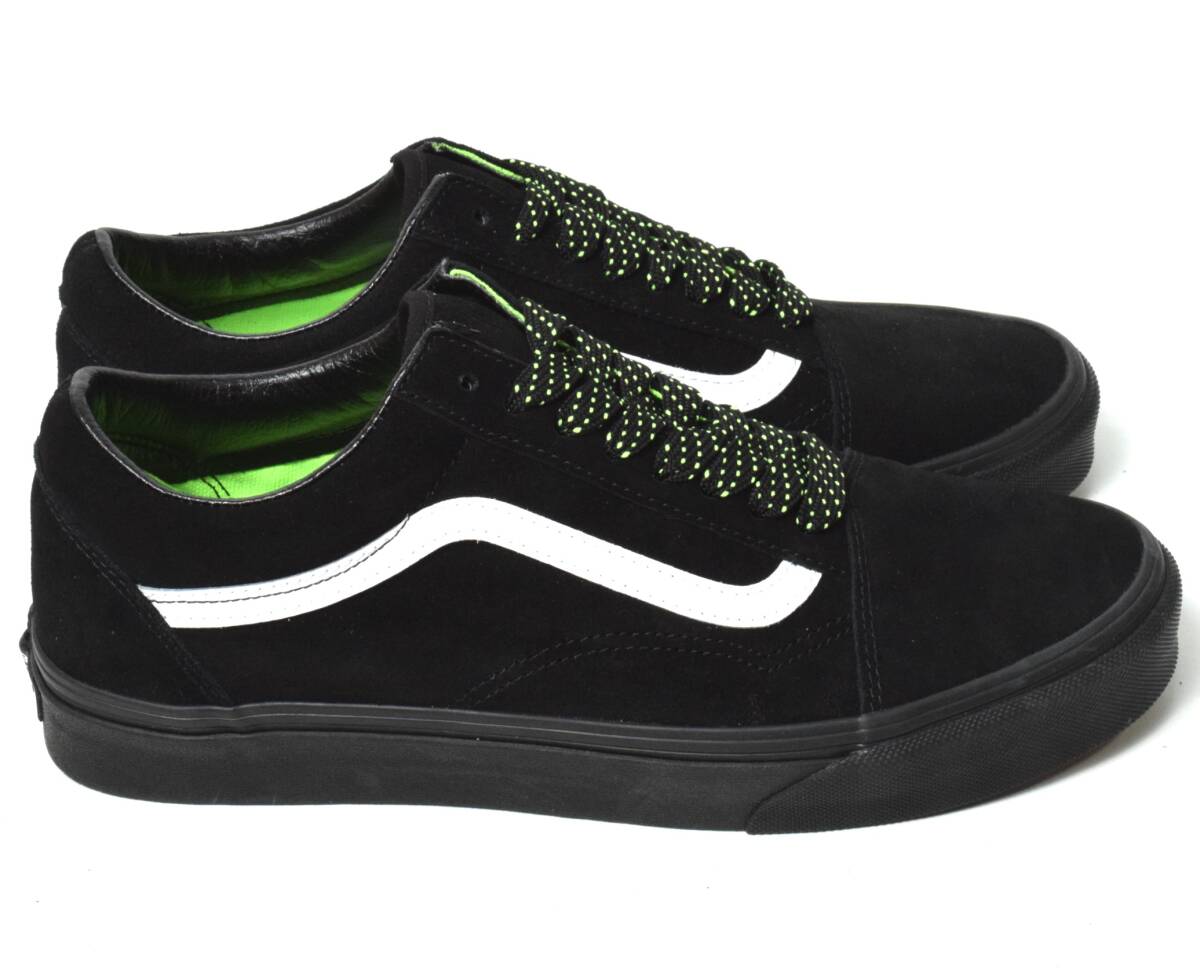 未使用 VANS バンズ OLD SKOOL オールドスクール スエード レザースニーカー 27 (US9) ブラック×ネオングリーン_画像4