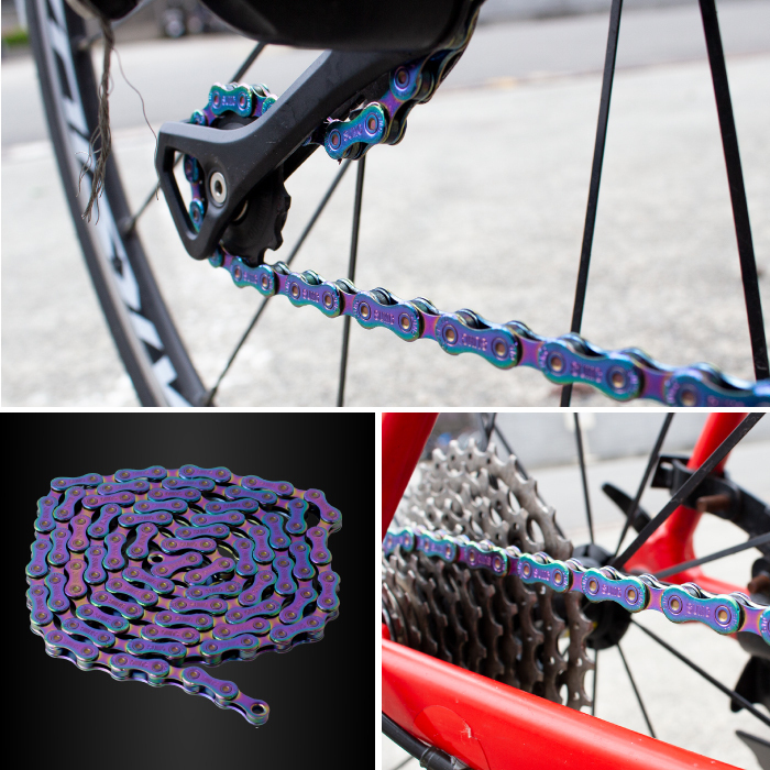 GORIX ゴリックス チェーン 10s (オイルスリック) 自転車(chē)チェーン シマノ/スラム/カンパ10速対応 カラー コネクトリンク付屬