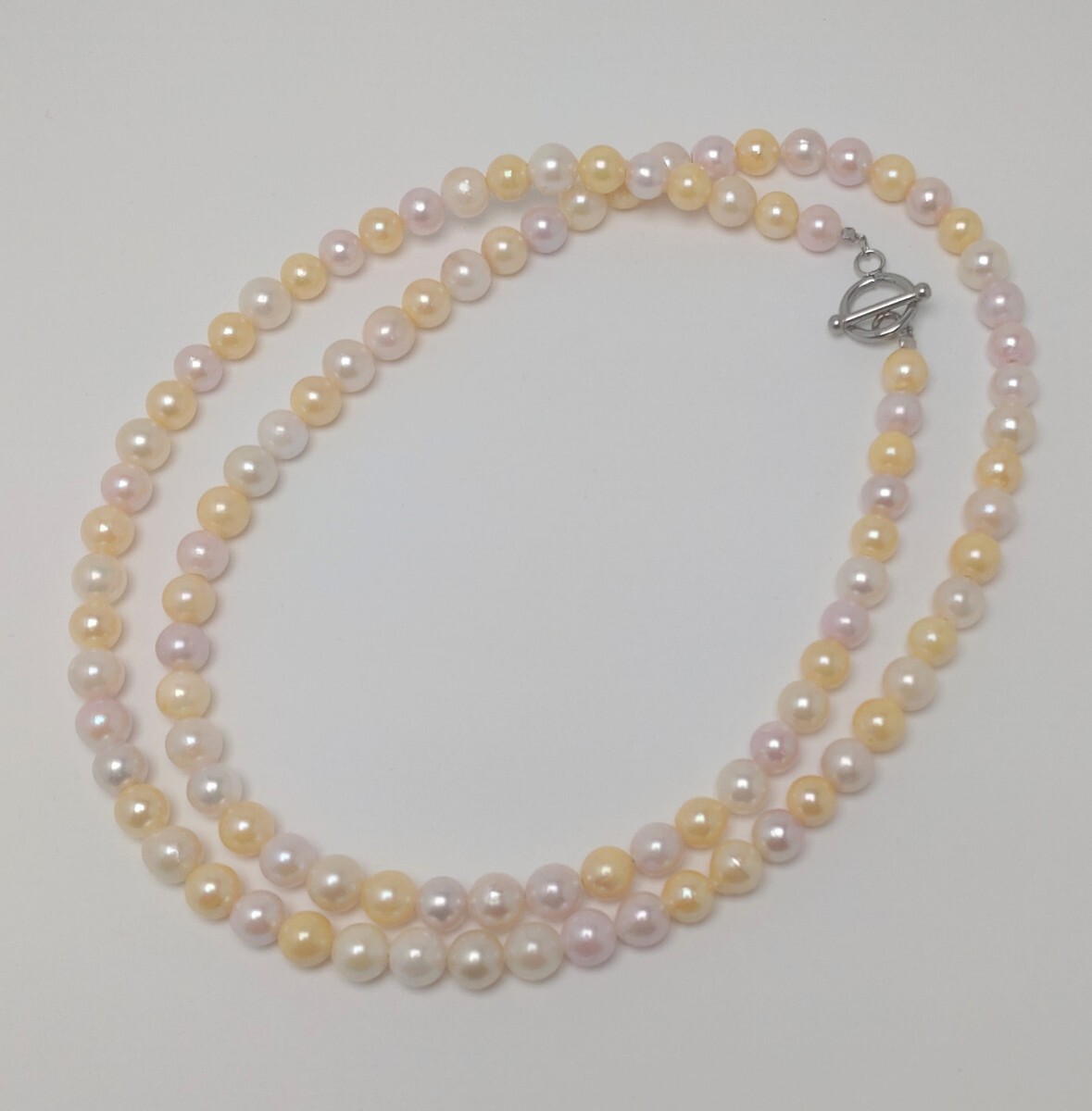 ∮真珠専門館∮ アコヤ真珠 5.5-6.0mm ロングネックレス 70ｃｍ マルチカラー（税込価格）_画像2