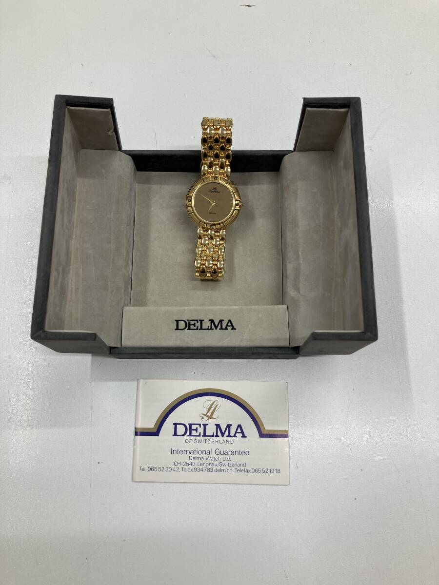 動作未確認 DELMA デルマ 667834 18K GOLD 刻印あり 腕時計 クオーツ ゴールド 中古品