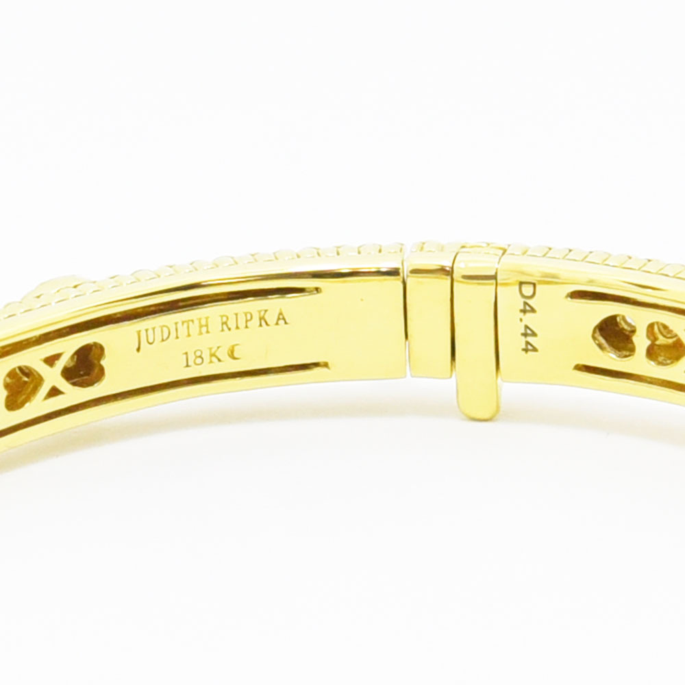 ジュディス?リプカ ブレスレット JUDITH RIPKA バングル ハート ダイヤモンド 4.44 K18 新品仕上げ 中古