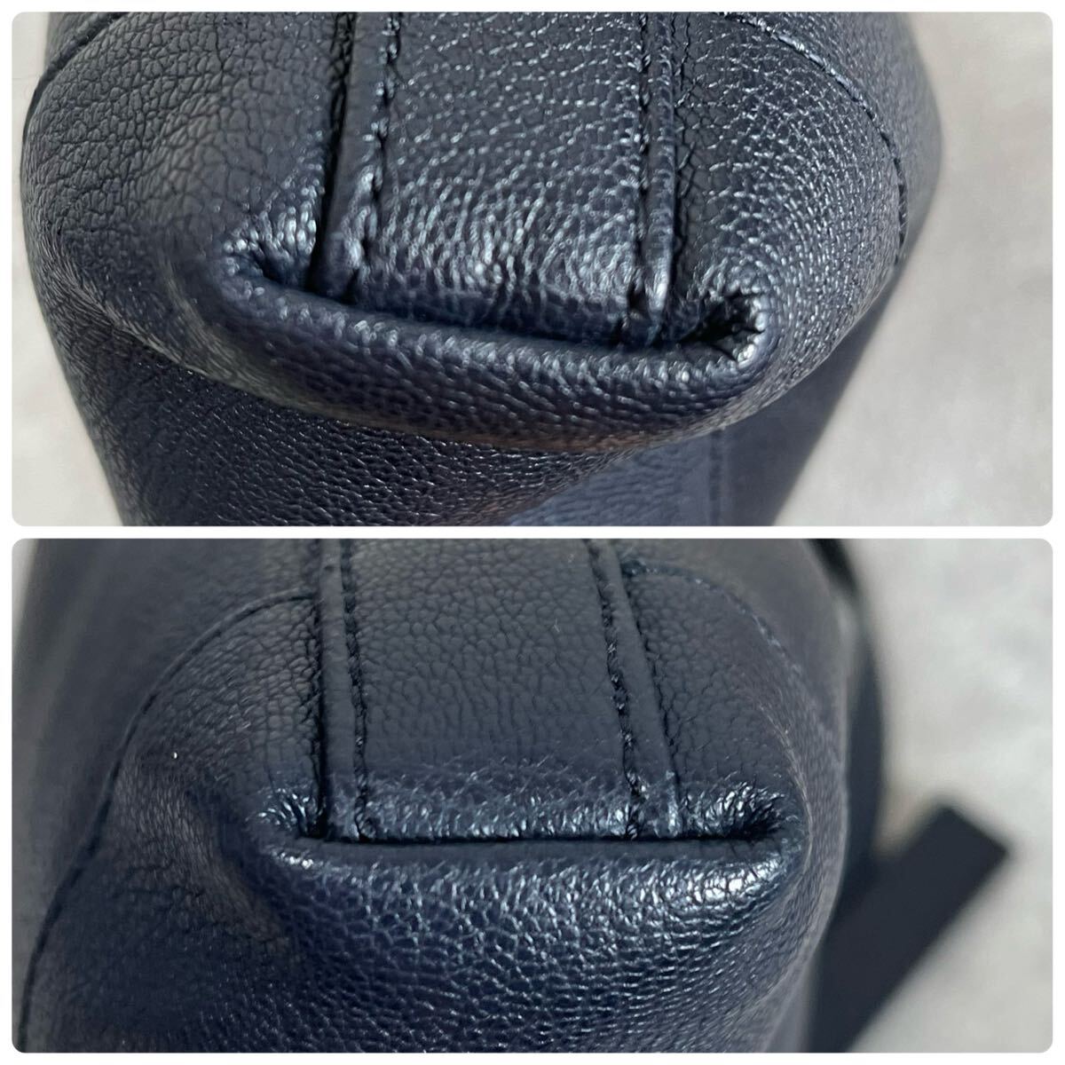 【美品】ポールスミス PaulSmith ショルダーバッグ サコッシュ 斜めがけ マルチストライプ レザー ネイビー紺 ロゴ メンズ クロスボディ