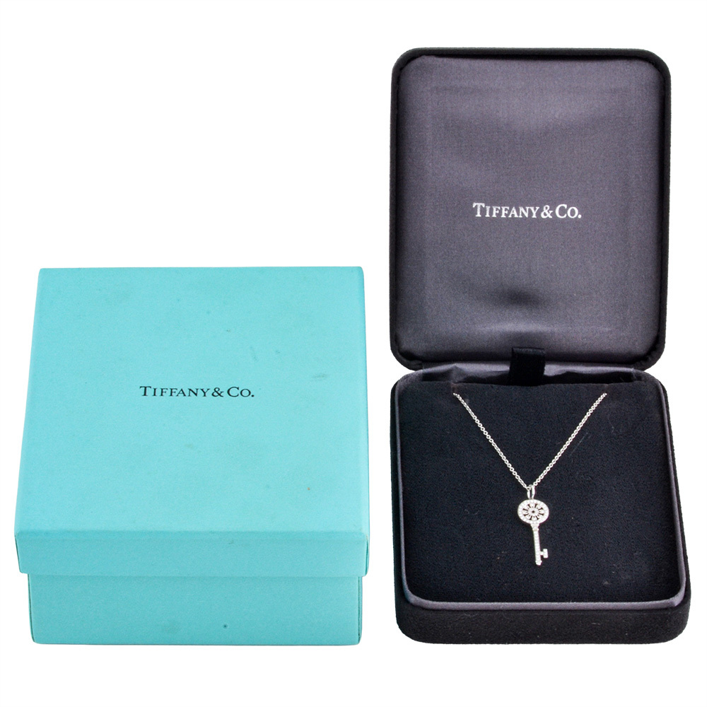 ティファニー Tiffany&Co. ペタルキー ミニ ネックレス ダイヤモンド Pt950 4.3g プラチナ レディース