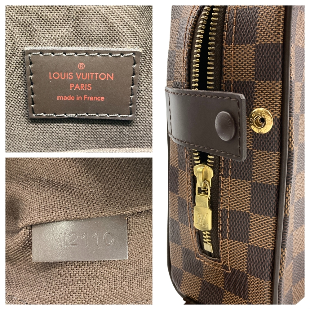 ルイヴィトン LOUIS VUITTON オラフPM ショルダーバッグ ダミエ エベヌ N41442 ブラウン ゴールド金具 MI2110 ユニセックス_画像9