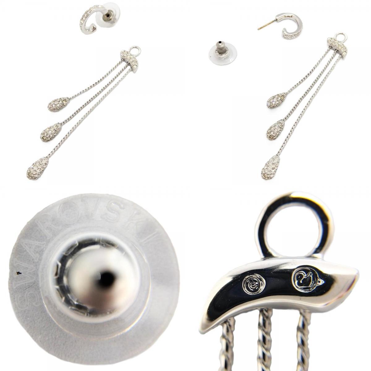 スワロフスキー SWAROVSKI 2WAY ロングドロップ ピアス クリスタル_画像9