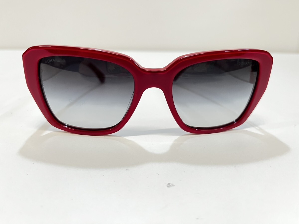 【中古品】 シャネル　CHANEL　サングラス　レッド　5263 c.1343/S6 54□19 140 3N AC8395807 ココマーク