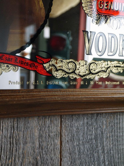 ビンテージWOLFSCHMIDTVODKAパブミラー [gop-455]検アメリカUSA鏡インテリア店舗ディスプレイ雑貨什器壁掛け1980年代頃お酒BAR_画像7