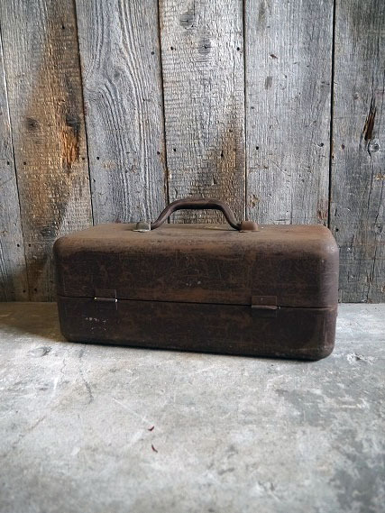 ビンテージUSAタックルBOX [gotf-122]検アメリアUSA1940年代頃JUNKシャビ―インダストリアル釣り具道具インテリア雑貨_画像2