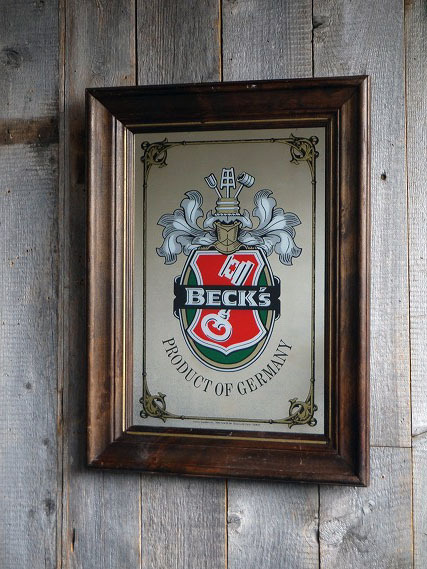 ビンテージBECK'Sパブミラー[gop-466]検アメリカUsaドイツBEER老舗1980年代頃鏡壁掛け店舗ディスプレイ雑貨インテリア雑貨