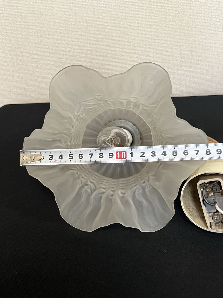 洋風 ガラス ペンダントライト フリルライト 管理A3460 吊り下げ インテリア照明 ランプシェード リビング_画像8