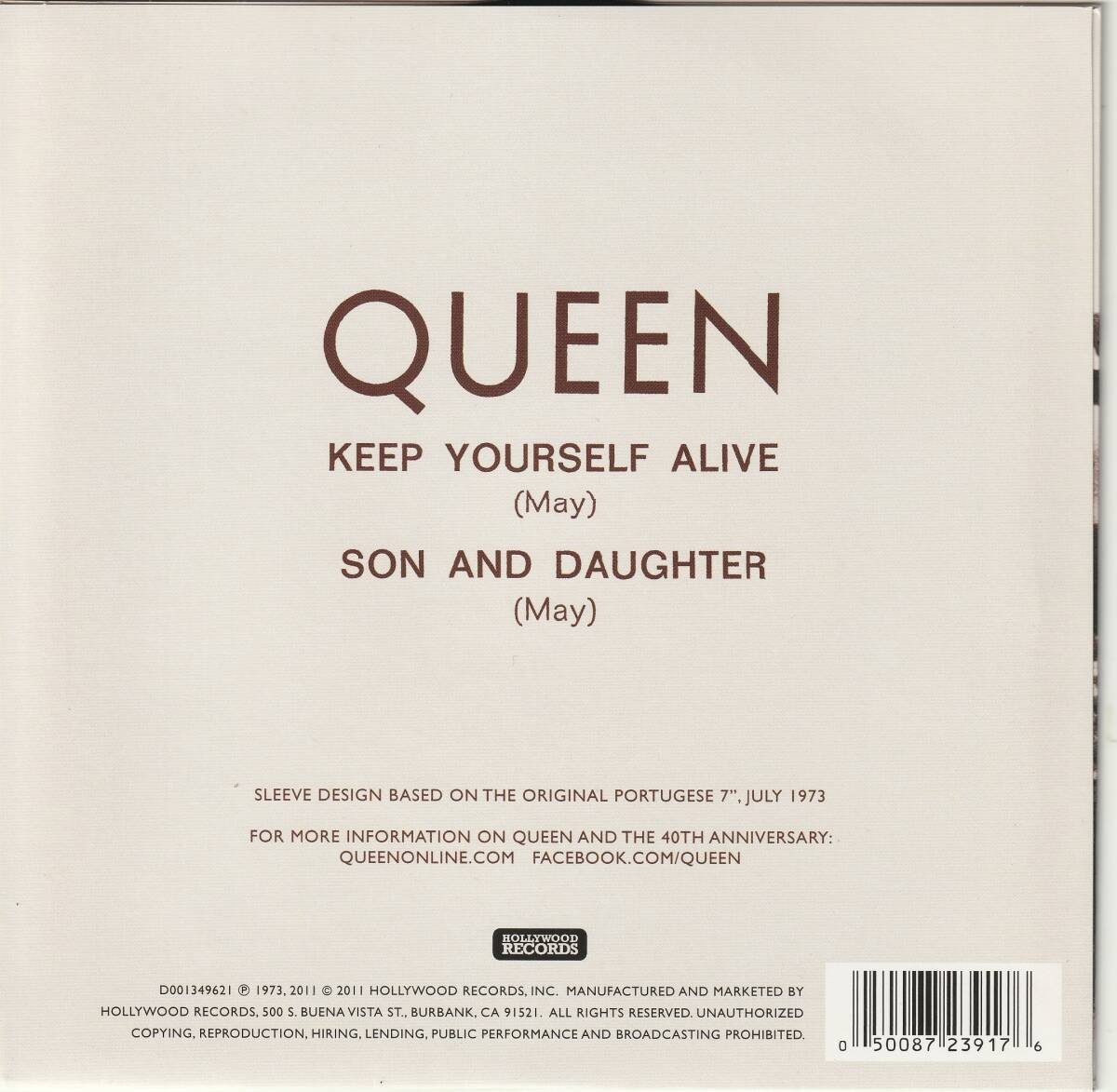 新品未使用　QUEEN　クイーン　Keep Yourself Alive　2011年 RSD 限定盤 US盤 7”シングルレコード