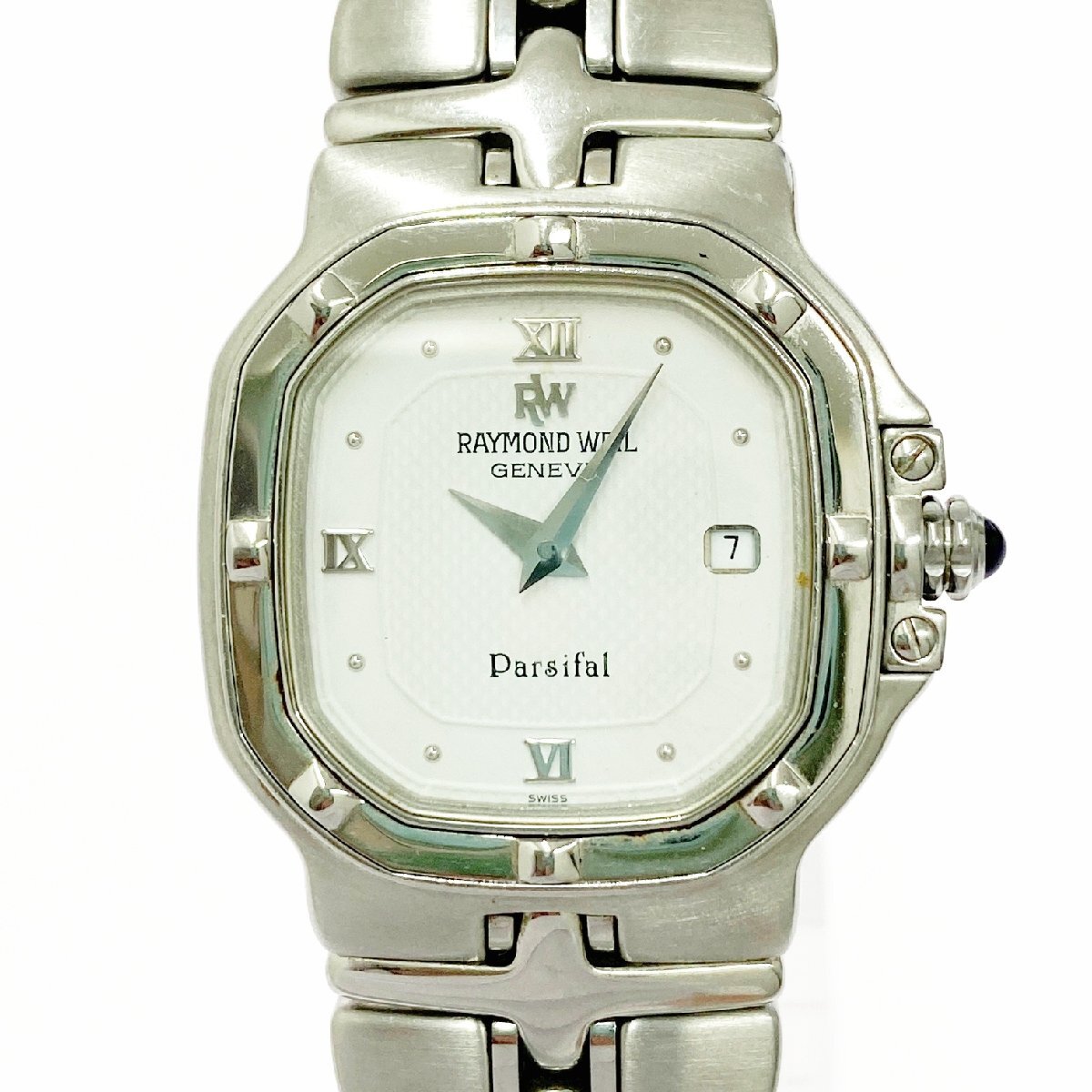 【1円スタート】RAYMOND WEIL レイモンドウェイル 9891 Parsifal パーシファル SS ホワイト文字盤 QZ レディース腕時計 486910
