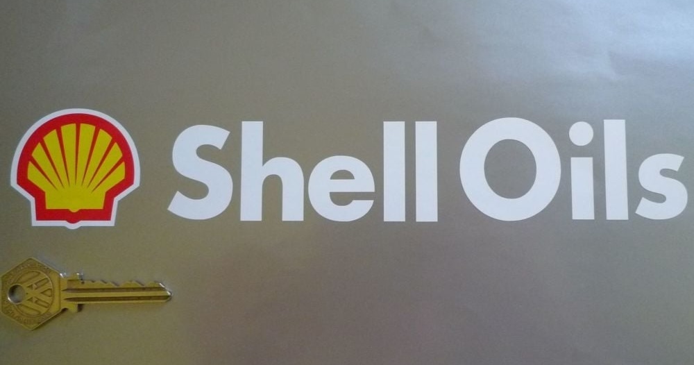 shell oils 250mm x 45mm シェル オイル 車 バイク ステッカー デカール 送料無料