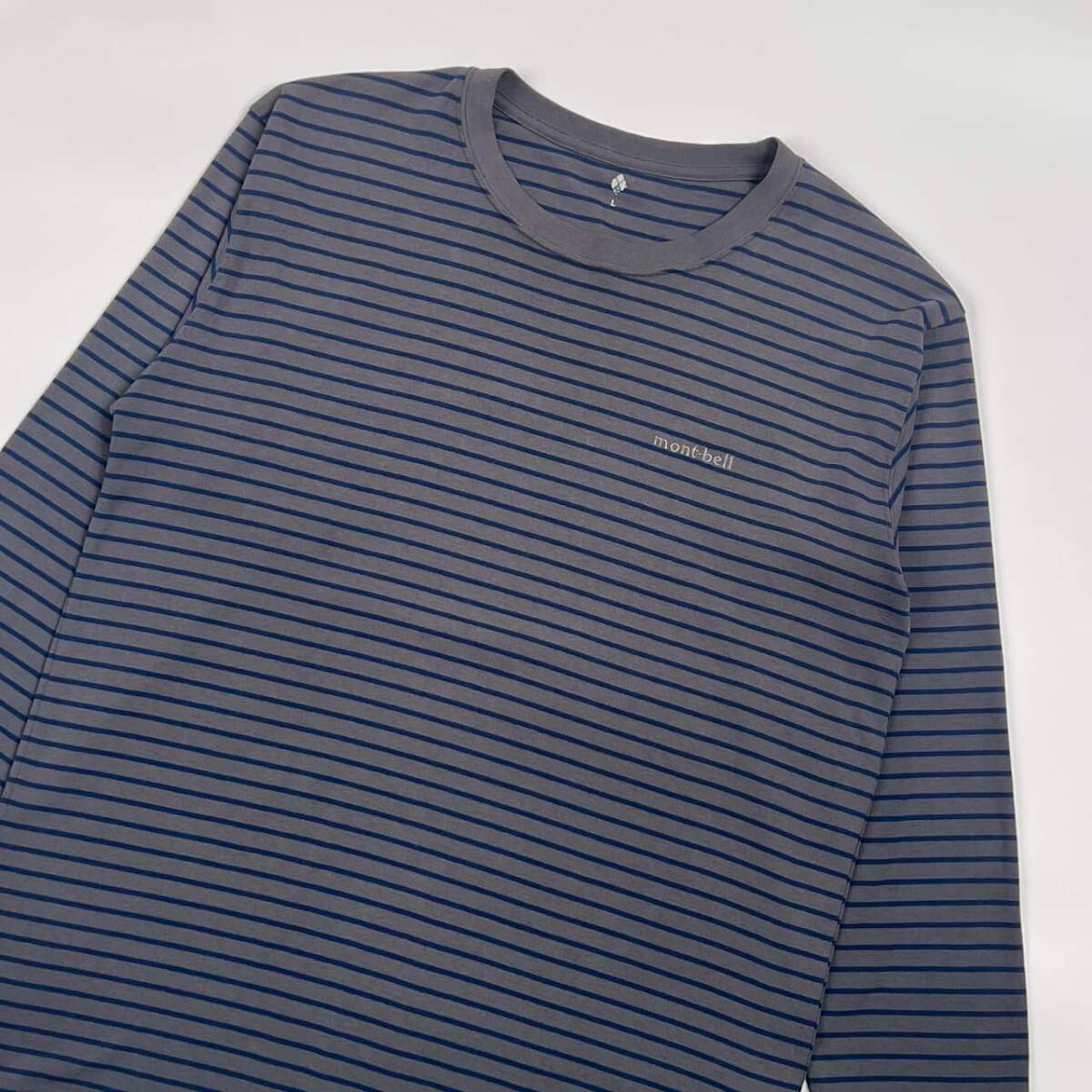 mont-bell モンベル ボーダー 長袖 Tシャツ L/グレー系 メンズ #1104818_画像2