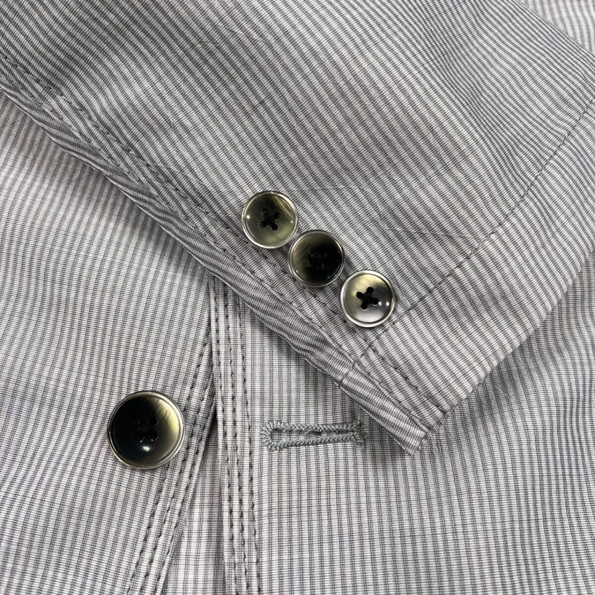 タグ付き 未使用品 23区 HOMME ニジュウサンク オム ストライプ 3B テーラードジャケット サイズ 50 /メンズ/グレー系_画像2