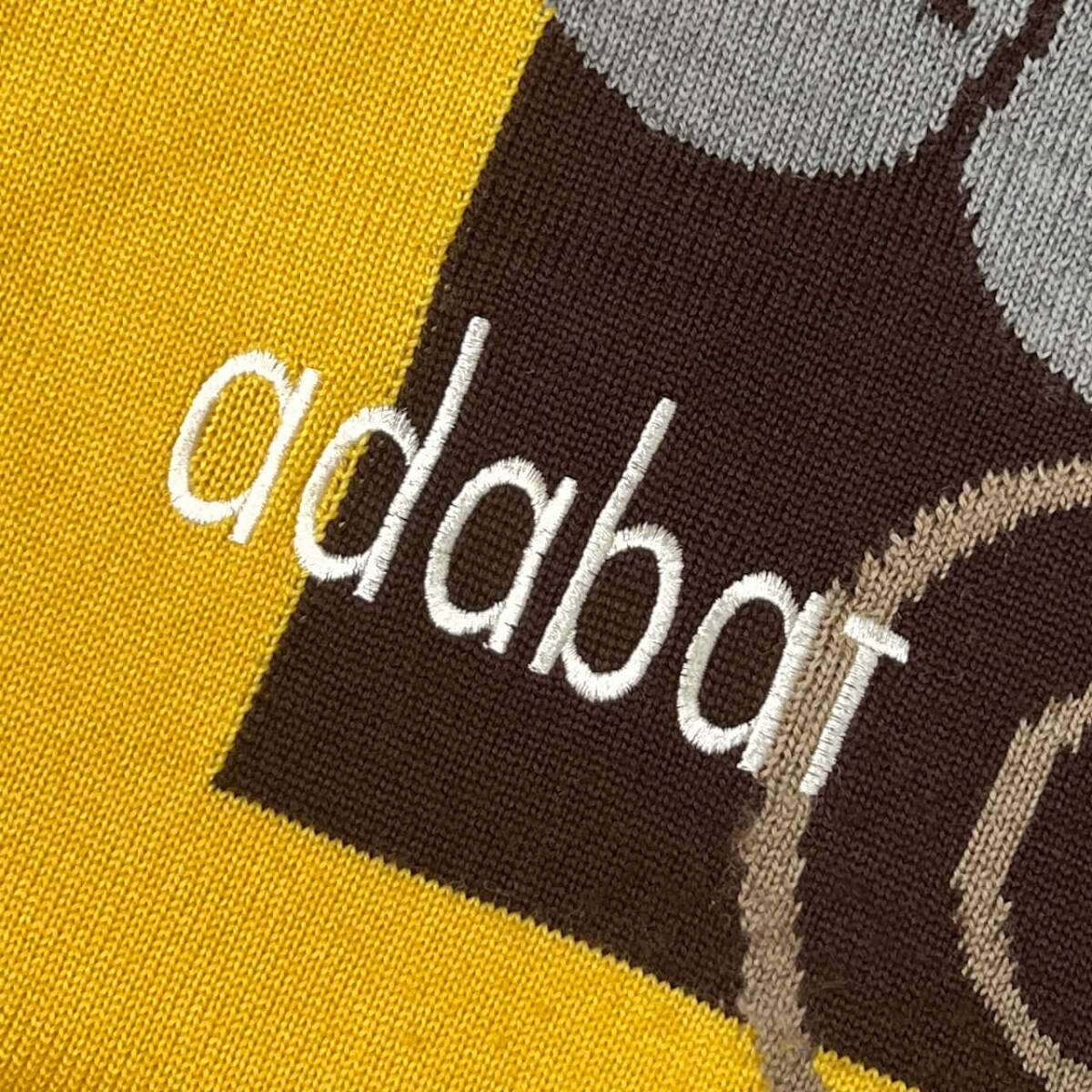 adabat アダバット デザイン ウール ニット セーター 1/イエロー メンズ ゴルフ_画像3