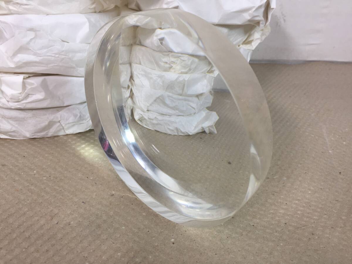  ■光學(xué)レンズ 望遠(yuǎn)鏡レンズ？ 片面凹み 厚さ約20㎜ 直徑約120㎜ 詳細(xì)不明 ガラス 12個まとめて■