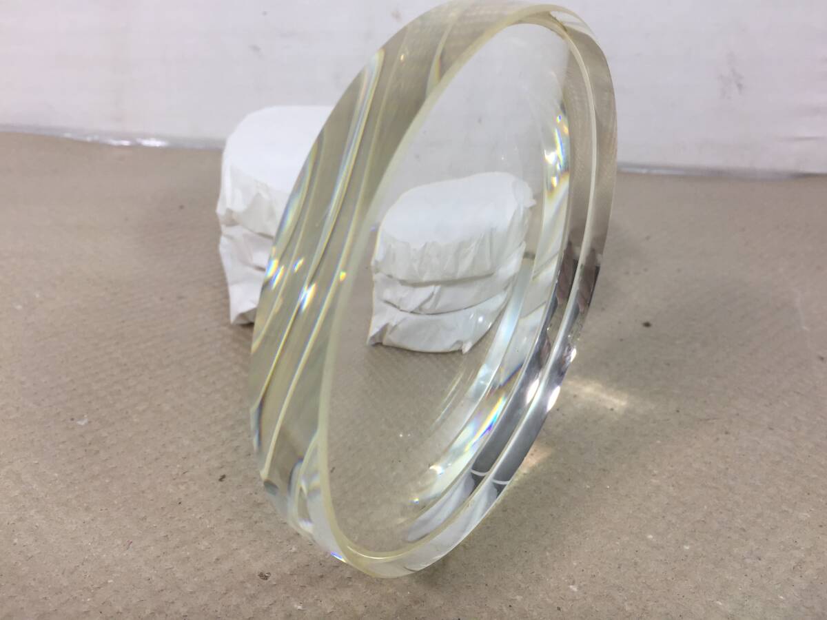  ■光學(xué)レンズ 望遠(yuǎn)鏡レンズ？ 片面凹み 厚さ約18㎜ 直徑約127㎜ 詳細(xì)不明 ガラス 4個(gè)まとめて■