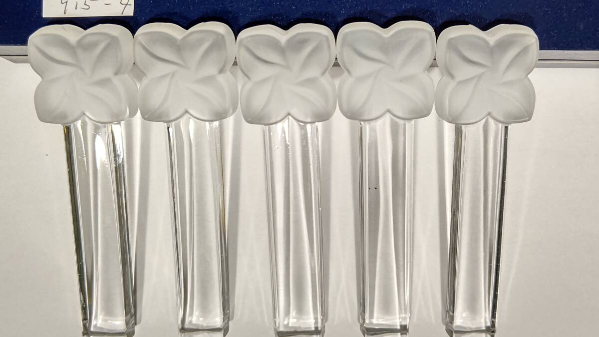 915-4 フランス製 cristal d'arques クリスタルダルク 24%Pbo　カトラリーレスト 箸置き 5個セット _画像1